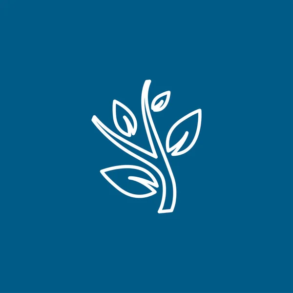 Mavi Arkaplanda Bitki Hattı Simgesi Mavi Düz Biçim Vektör Llüstrasyonu — Stok Vektör