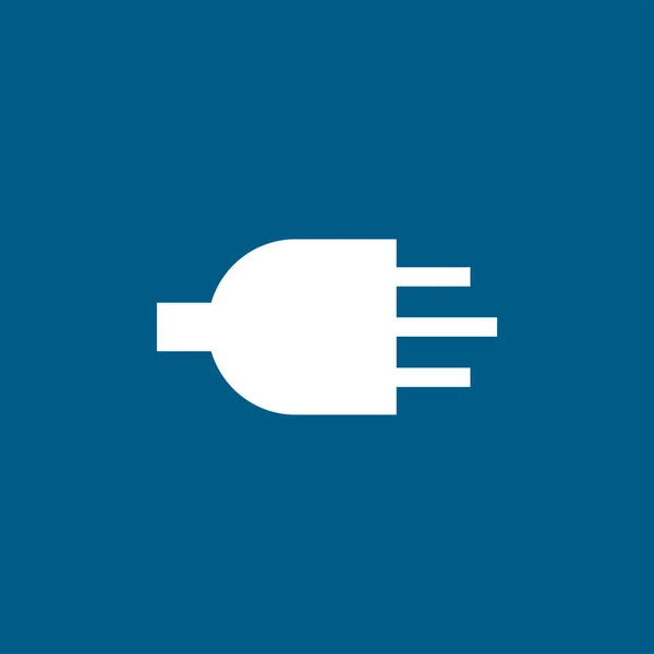 Plug Icon Blauwe Achtergrond Blauwe Vlakke Stijl Vectorillustratie — Stockvector