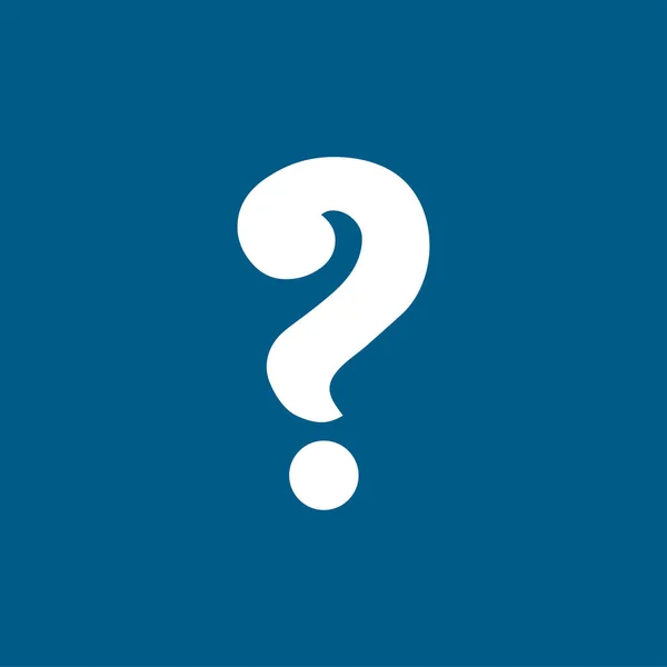 Vraag Icon Blauwe Achtergrond Blauwe Vlakke Stijl Vectorillustratie — Stockvector
