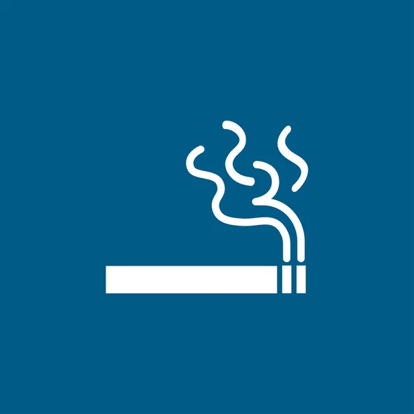 Einfache Zigarette Icon Auf Blauem Hintergrund Blaue Flache Vektor Illustration — Stockvektor