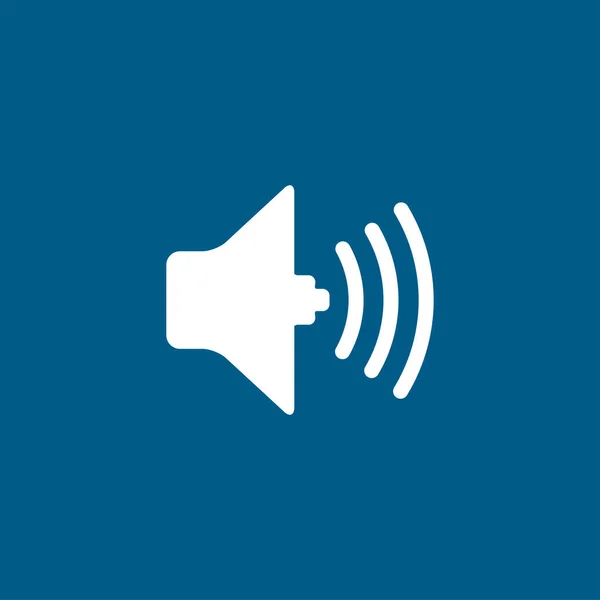 Sound Icon Auf Blauem Hintergrund Blaue Flache Vektor Illustration — Stockvektor