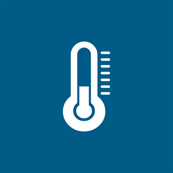Mavi Arkaplanda Termometre Simgesi Mavi Düz Biçim Vektör Llüstrasyonu — Stok Vektör