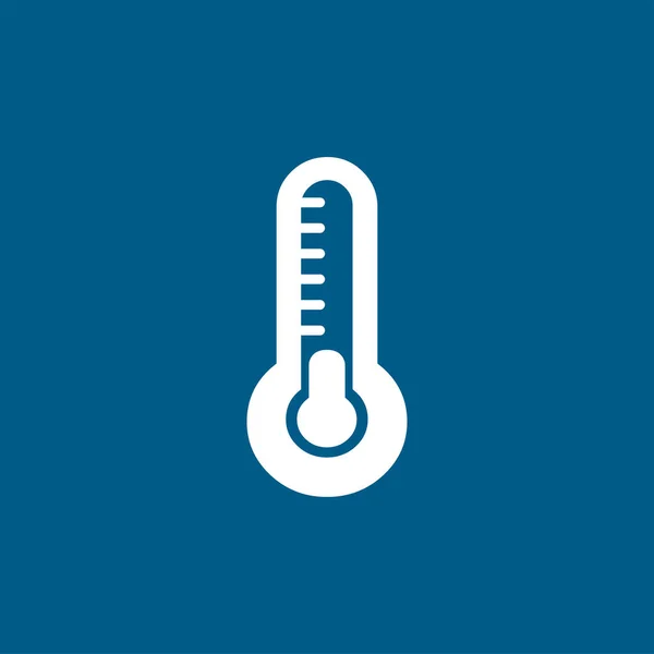 Mavi Arkaplanda Termometre Simgesi Mavi Düz Biçim Vektör Llüstrasyonu — Stok Vektör