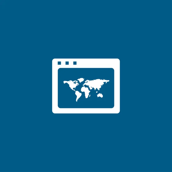 World Wide Web Icon Blue Background ブルーフラットスタイルベクトルイラスト — ストックベクタ