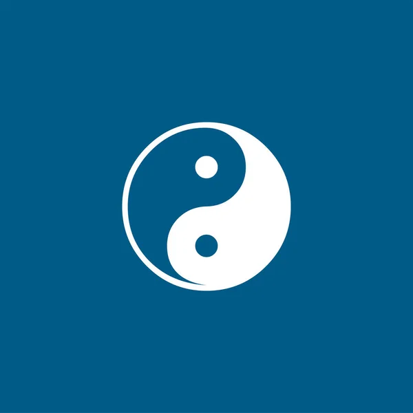 Ikona Yin Yang Niebieskim Tle Niebieski Styl Wektor Płaski Ilustracja — Wektor stockowy