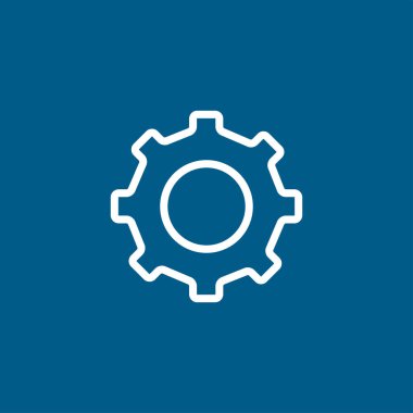 Vites Çizgisi Mavi Simge Beyaz Arkaplanda. Mavi Düz Biçim Vektör İllüstrasyonu.