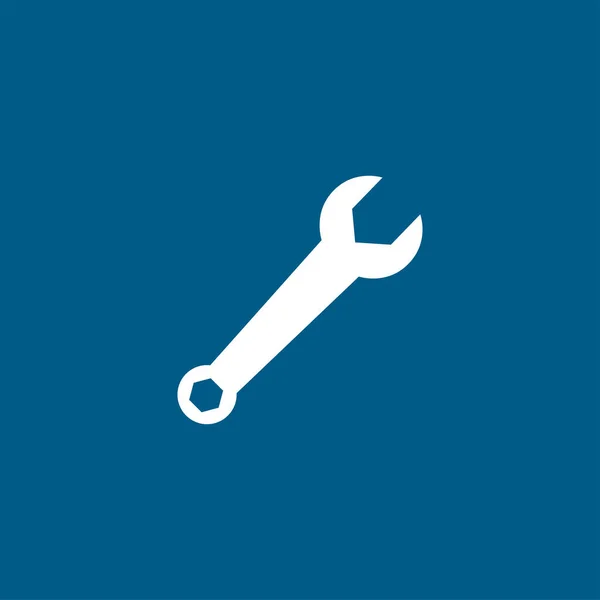 Wrench Blue Icon Witte Achtergrond Blauwe Vlakke Stijl Vectorillustratie — Stockvector