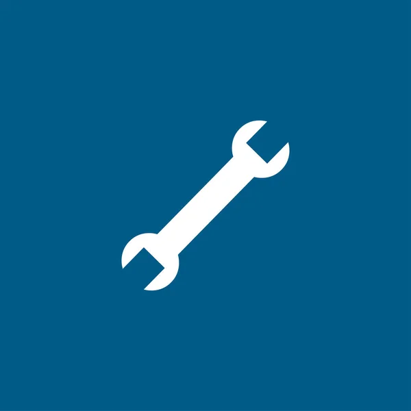 Wrench Blue Icon Witte Achtergrond Blauwe Vlakke Stijl Vectorillustratie — Stockvector