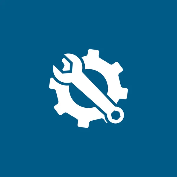 Service Tools Blaues Symbol Auf Weißem Hintergrund Blue Gear Wheel — Stockvektor