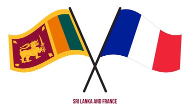 Sri Lanka ve Fransa Bayrakları Çapraz ve Sallanan Düz Tarz. Resmi Orantı. Renkleri Düzelt.