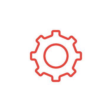 Beyaz arka planda kırmızı ikon hattı. Kırmızı Düz Biçim Vektör İllüstrasyonu