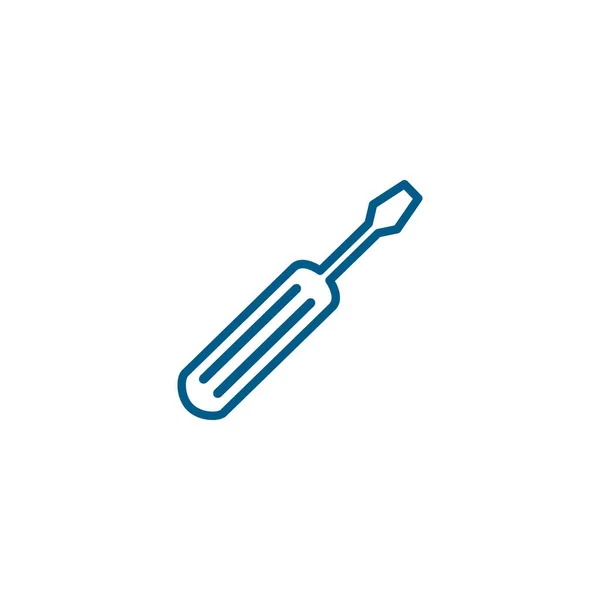 Screwdriver Line Blue Icon Fundo Branco Ilustração Vetor Estilo Plano — Vetor de Stock