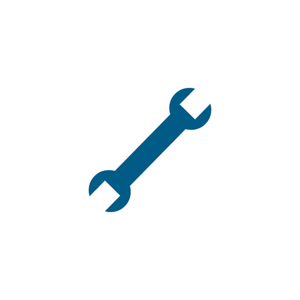 Wrench Blue Icon Witte Achtergrond Blauwe Vlakke Stijl Vectorillustratie — Stockvector