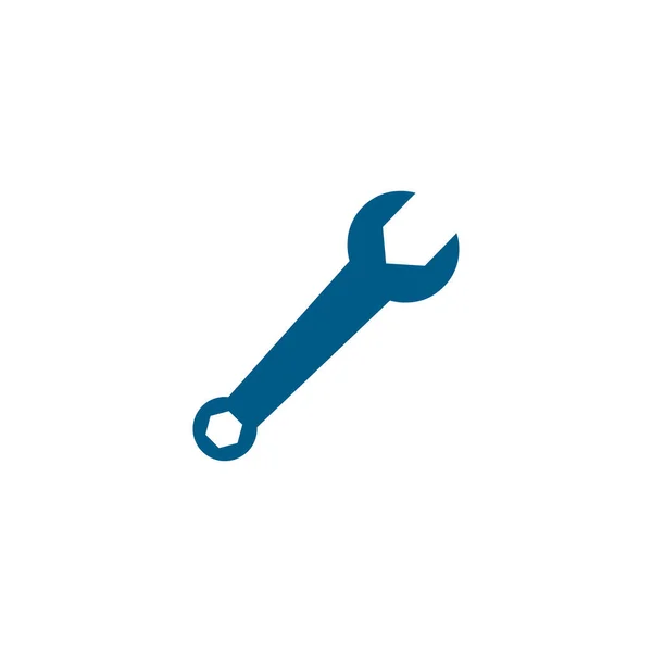 Wrench Blue Icon White Background Blue Flat Style Vector Illustration — Stock Vector