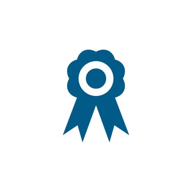 Beyaz Arkaplanda Mavi Simge. Mavi Düz Biçim Vektör İllüstrasyonu.