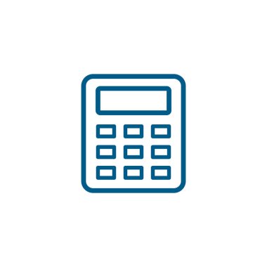 Beyaz Arkaplanda Mavi Simge Çizgisi. Mavi Düz Biçim Vektör İllüstrasyonu.