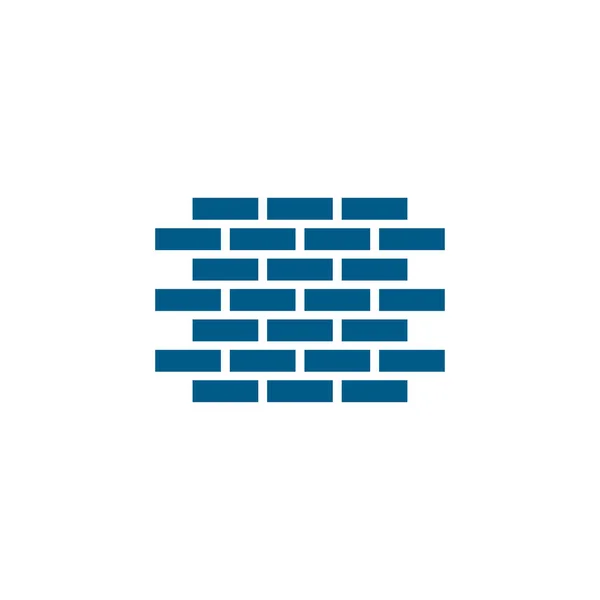 Brick Wall Blue Icon Bílém Pozadí Vektorová Ilustrace Modrého Plochého — Stockový vektor