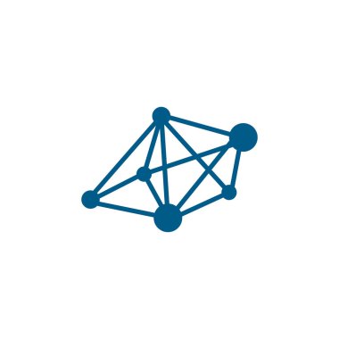 Beyaz Arkaplanda Kimyasal Bağ Mavi Simgesi. Mavi Düz Biçim Vektör İllüstrasyonu.