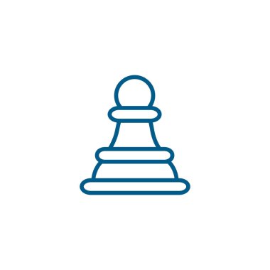 Beyaz Arkaplanda Satranç Çizgisi Mavi Simge. Mavi Düz Biçim Vektör İllüstrasyonu.