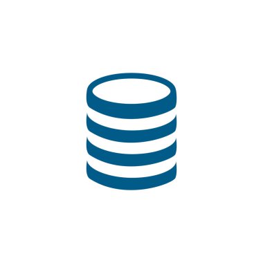 Bozuk Para Mavi Simgesi Beyaz Arkaplanda. Mavi Düz Biçim Vektör İllüstrasyonu.