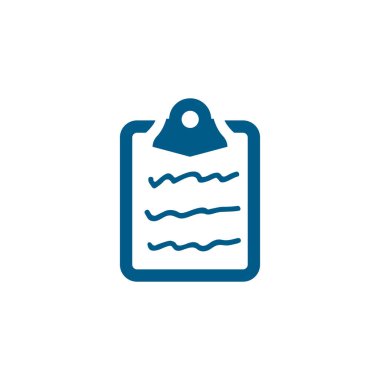 Beyaz Arkaplanda Mavi Simge. Mavi Düz Biçim Vektör İllüstrasyonu.