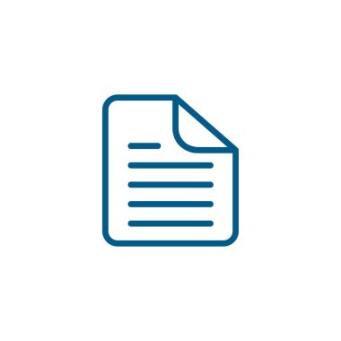 Beyaz Arkaplanda Mavi Simge Belgesi. Mavi Düz Biçim Vektör İllüstrasyonu.