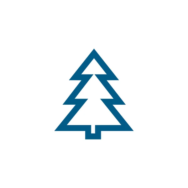 Vánoční Strom Modrá Ikona Bílém Pozadí Vektorová Ilustrace Modrého Plochého — Stockový vektor