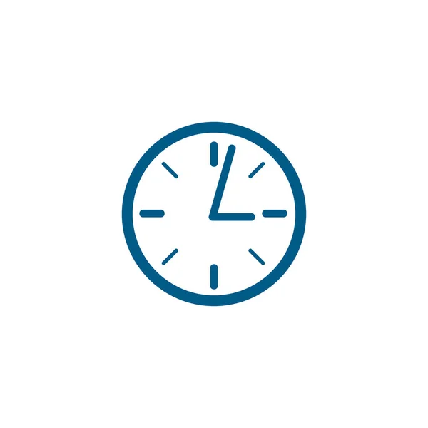 Relógio Ícone Azul Sobre Fundo Branco Ilustração Vetor Estilo Plano —  Vetores de Stock