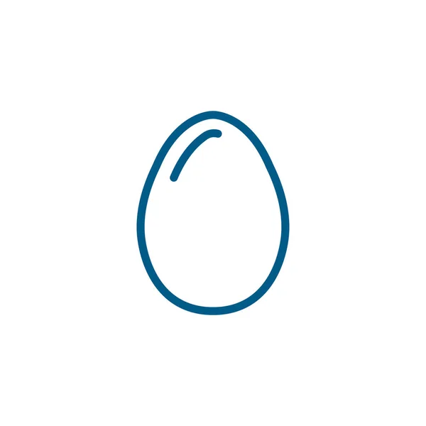 Egg Line Blue Icon White Background Blue Flat Style Vector — Stock Vector