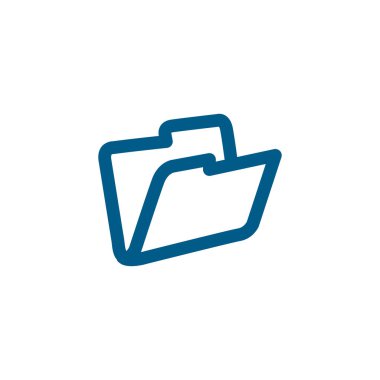 Beyaz Arkaplanda Mavi Simge. Mavi Düz Biçim Vektör İllüstrasyonu.