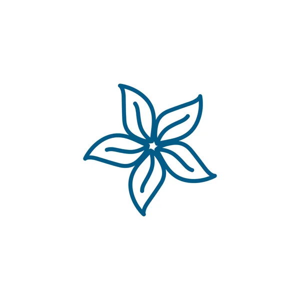 Niebieska Ikona Kwiatu Białym Tle Niebieski Styl Wektor Płaski Ilustracja — Wektor stockowy