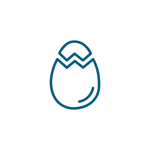 Egg Line Blue Icon White Background Blue Flat Style Vector — Stock Vector