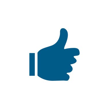 Beyaz Arkaplanda Mavi Simge. Mavi Düz Biçim Vektör İllüstrasyonu.