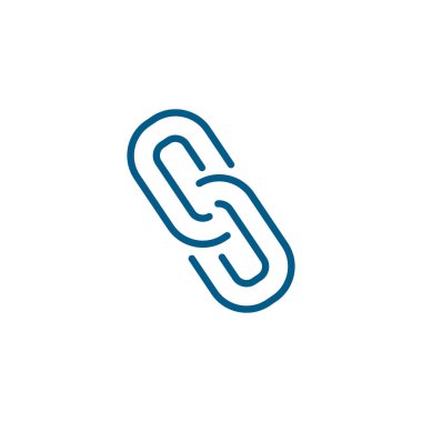 Beyaz Arkaplanda Bağlantı Çizgisi Mavi Simgesi. Mavi Düz Biçim Vektör İllüstrasyonu.