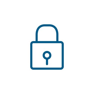 Mavi Hat Simgesi Beyaz Arkaplanda. Mavi Düz Biçim Vektör İllüstrasyonu.