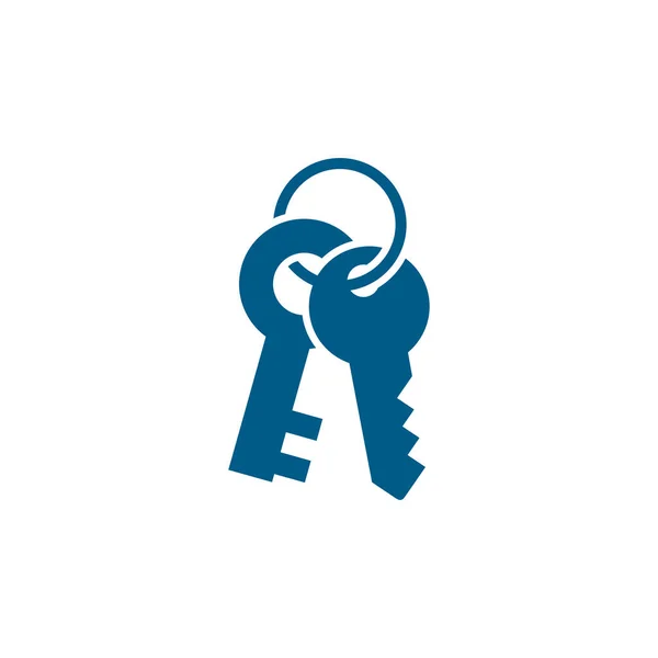 Key Blue Icon Auf Weißem Hintergrund Blaue Flache Vektor Illustration — Stockvektor