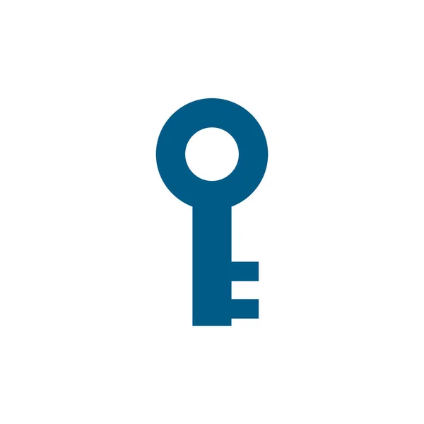 Key Blue Icon Vit Bakgrund Blå Platt Stil Vektor Illustration — Stock vektor