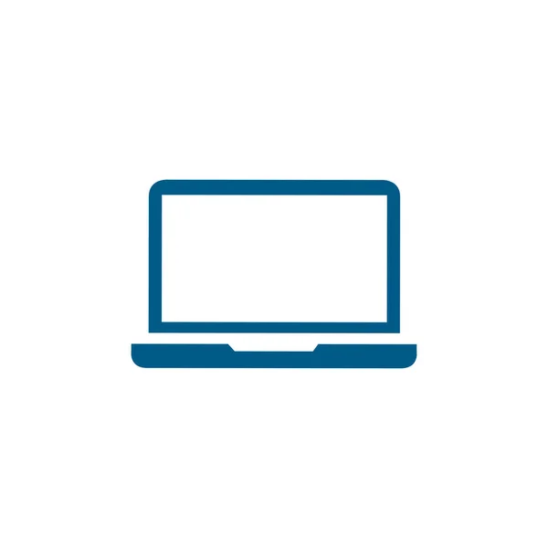 Μπλε Εικόνα Laptop Λευκό Φόντο Μπλε Επίπεδη Στυλ Εικονογράφηση Διάνυσμα — Διανυσματικό Αρχείο