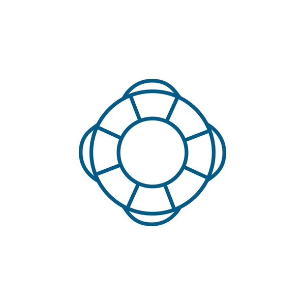 Lifebuoy Hattı Beyaz Arkaplanda Mavi Simge. Mavi Düz Biçim Vektör İllüstrasyonu.