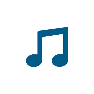 Müzik Defteri Mavi Simge Beyaz Arkaplanda. Mavi Düz Biçim Vektör İllüstrasyonu.