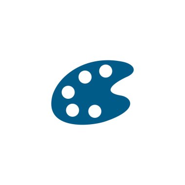 Beyaz Arkaplanda Renk Paleti Mavi Simgesi Boyanıyor. Mavi Düz Biçim Vektör İllüstrasyonu.