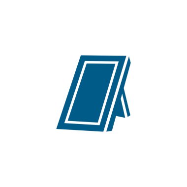 Fotoğraf çerçevesi: Beyaz Arkaplanda Mavi Simge. Mavi Düz Biçim Vektör İllüstrasyonu.