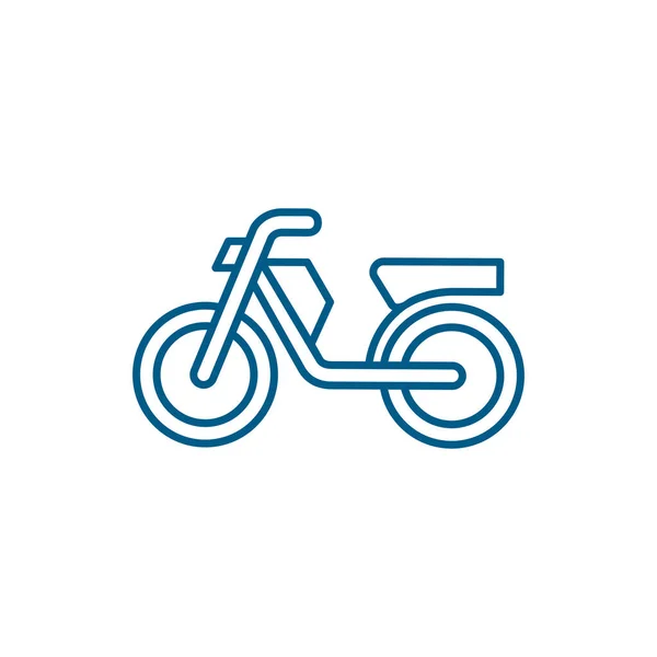Motocicleta Linha Azul Ícone Fundo Branco Ilustração Vetor Estilo Plano — Vetor de Stock
