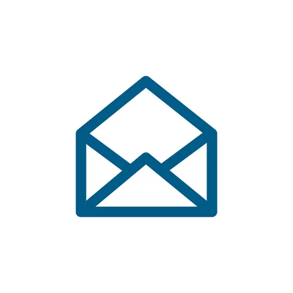 Abrir Mail Line Blue Icon Fundo Branco Ilustração Vetor Estilo — Vetor de Stock