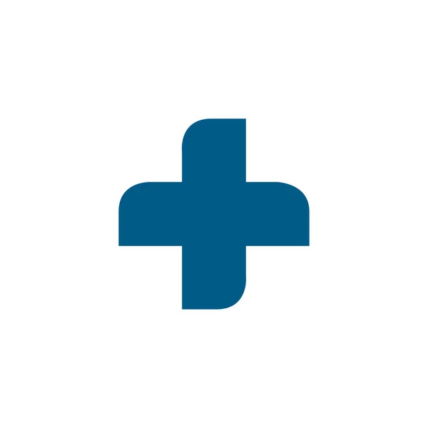 Medical Cross Blue Icon Witte Achtergrond Blauwe Vlakke Stijl Vectorillustratie — Stockvector