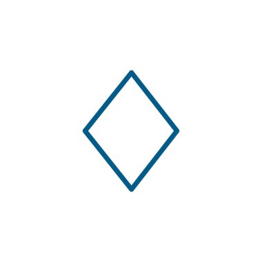 Beyaz Arkaplanda Elmas Çizgisi Mavi Simge Oynuyor. Mavi Düz Biçim Vektör İllüstrasyonu.