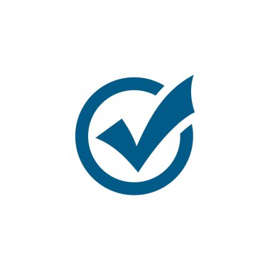 Beyaz Arkaplanda Mavi Simge. Mavi Düz Biçim Vektör İllüstrasyonu.