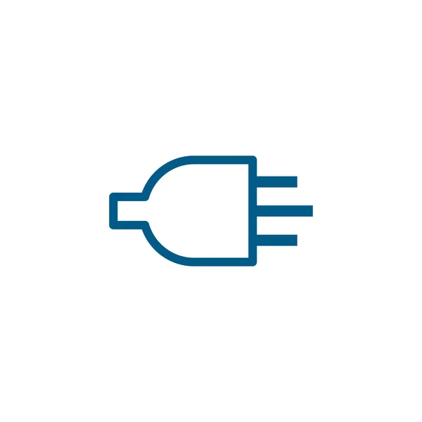 Plug Line Blue Icon White Background Blue Flat Style Vector — Stock Vector