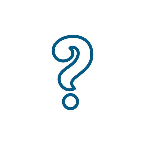 Línea Pregunta Icono Azul Sobre Fondo Blanco Ilustración Vectores Estilo — Vector de stock