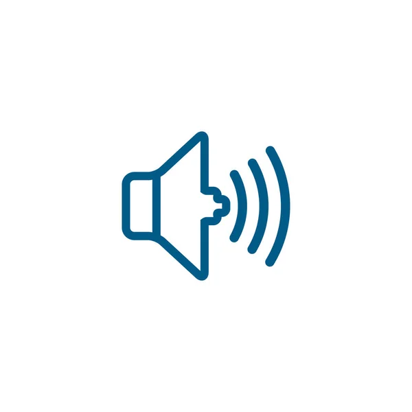 Sound Line Blue Icon Auf Weißem Hintergrund Blaue Flache Vektor — Stockvektor